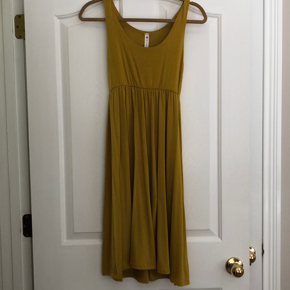 Olive green knee length summer dress